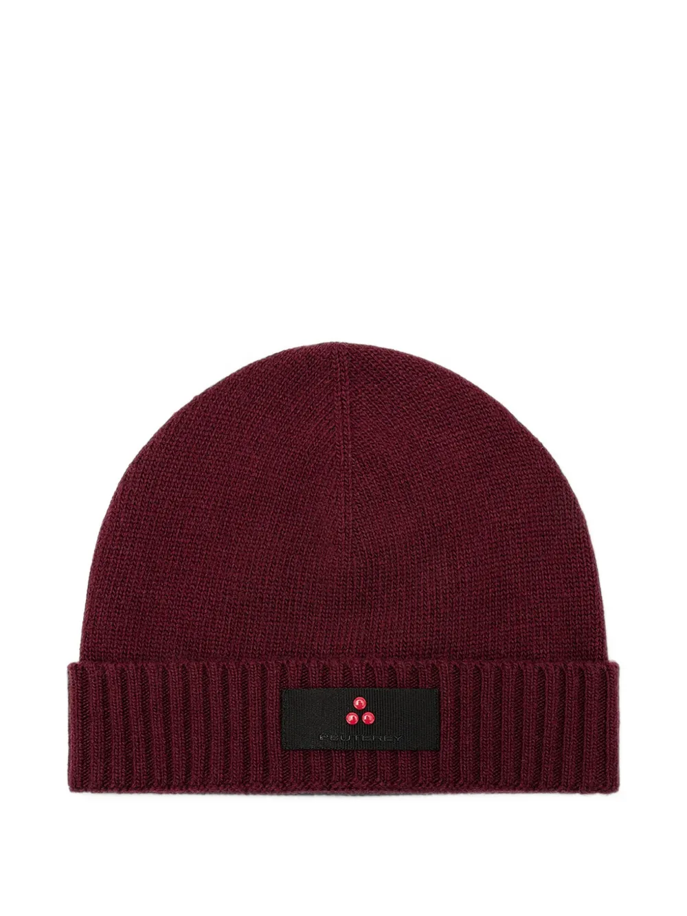 Peuterey Silli 05 logo-patch ribbed-trim beanie hat - Rosso