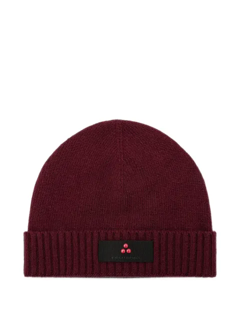 Peuterey Silli 05 logo-patch ribbed-trim beanie hat
