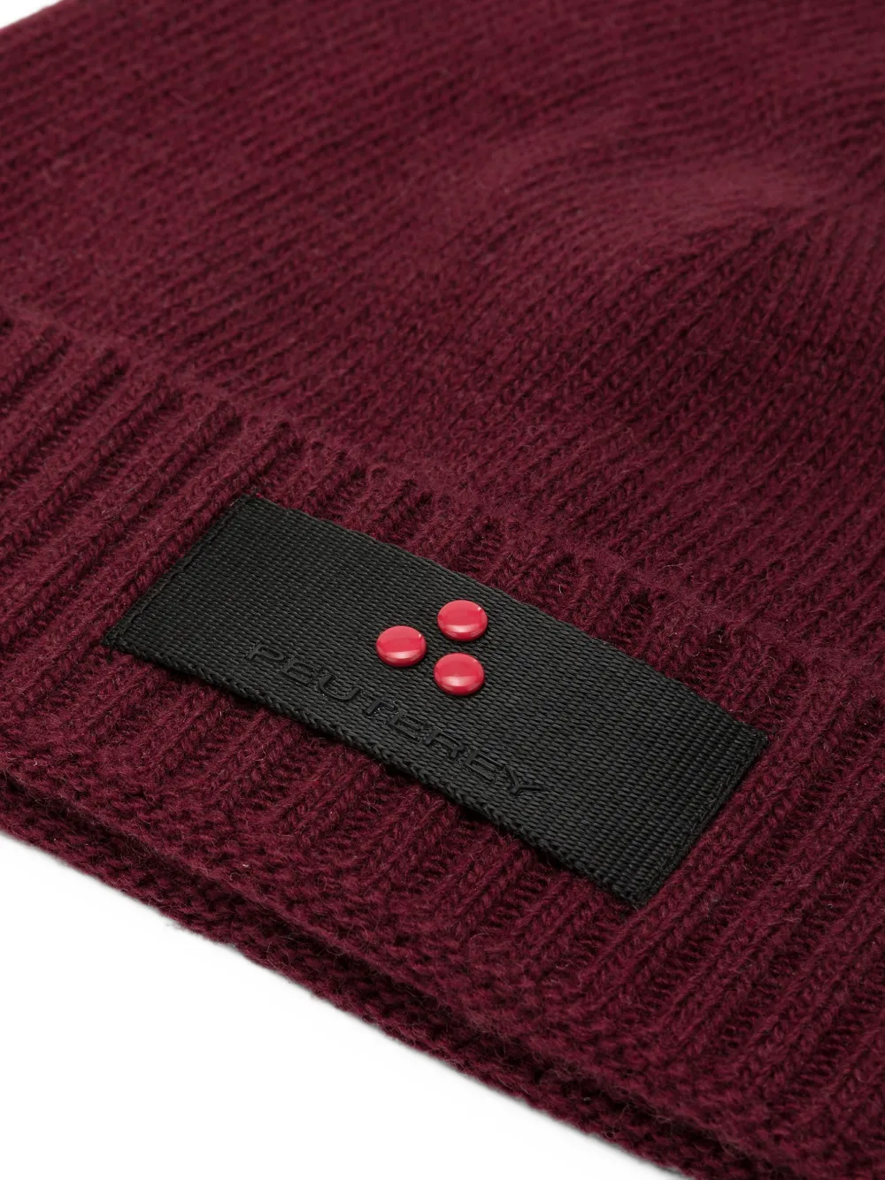 Peuterey Silli 05 logo-patch ribbed-trim beanie hat Rood