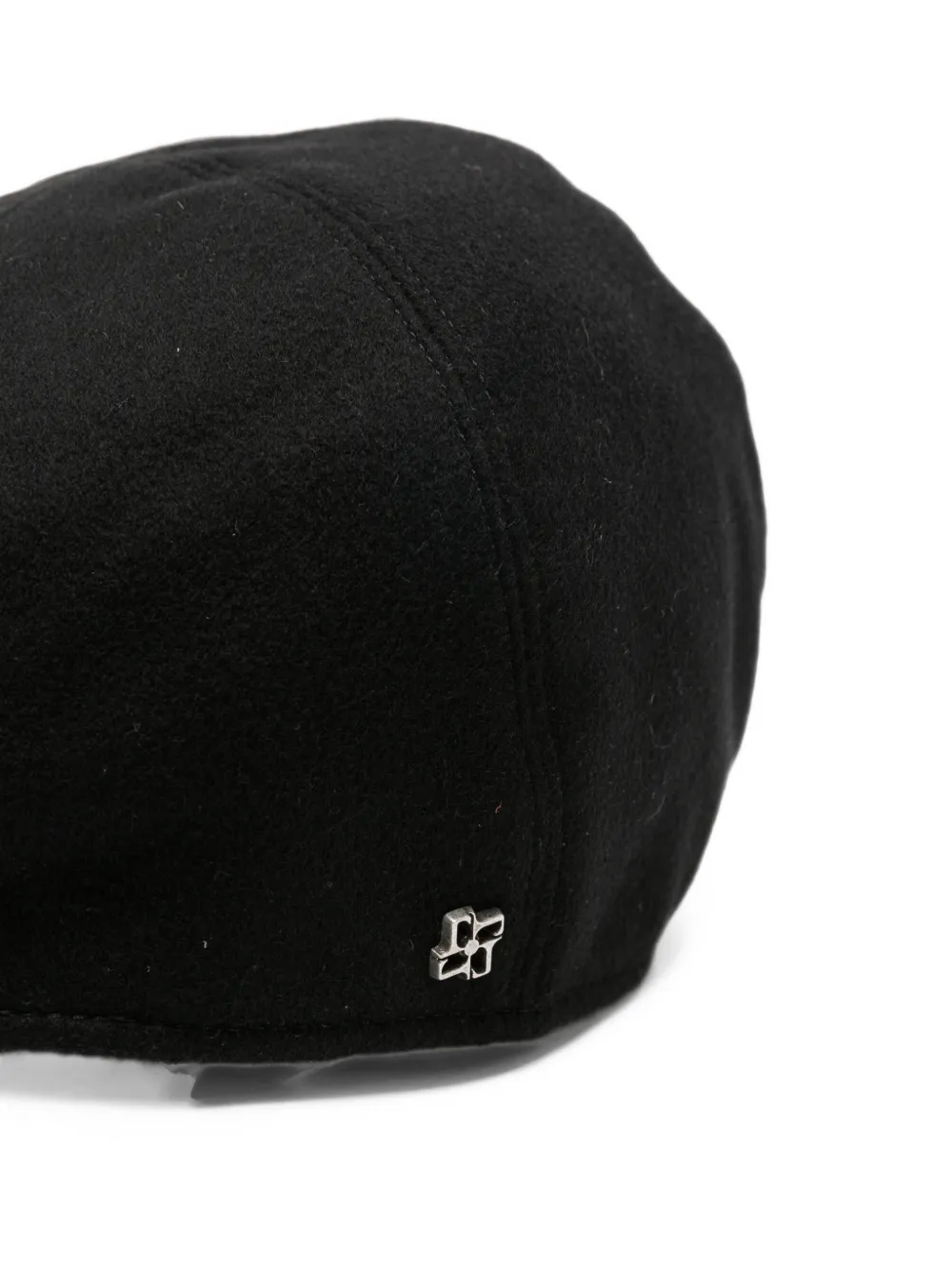 Tagliatore Donald logo-plaque cashmere flat cap Zwart