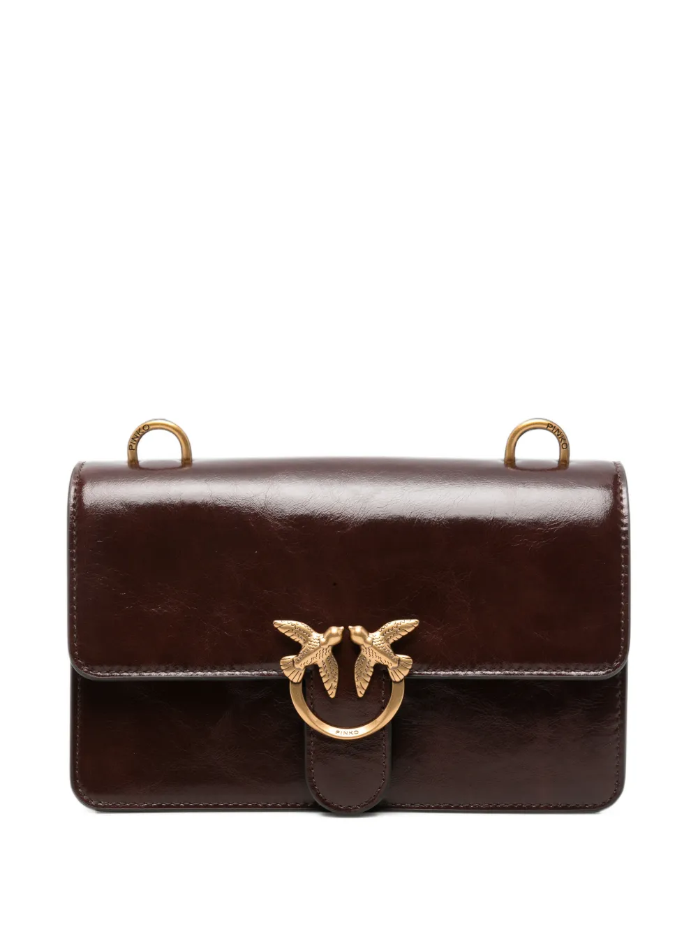 PINKO mini Love One leather shoulder bag - Rosso