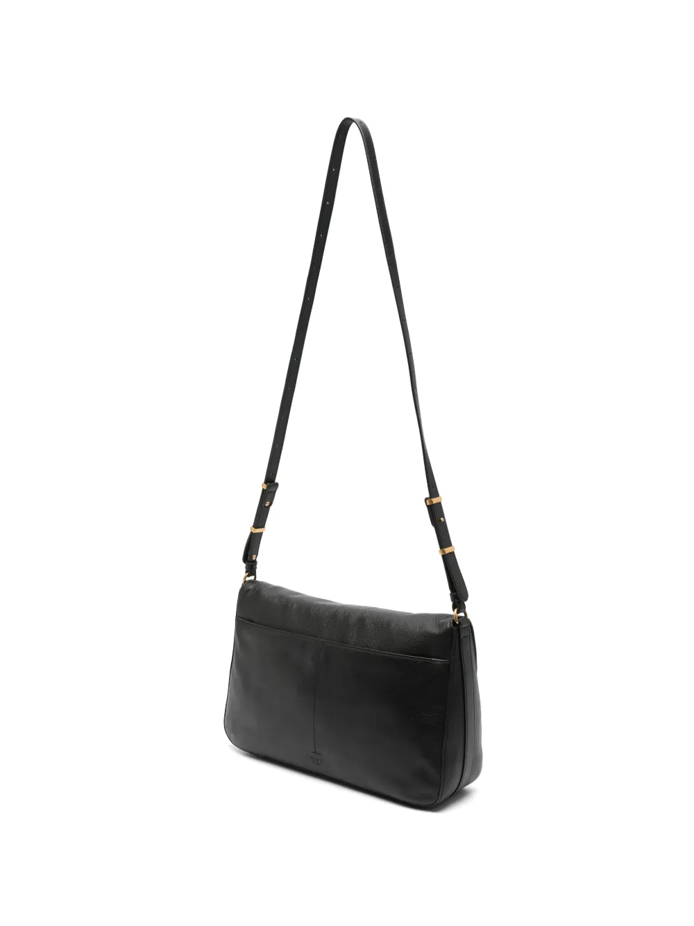 PINKO Love Birds leather shoulder bag Zwart