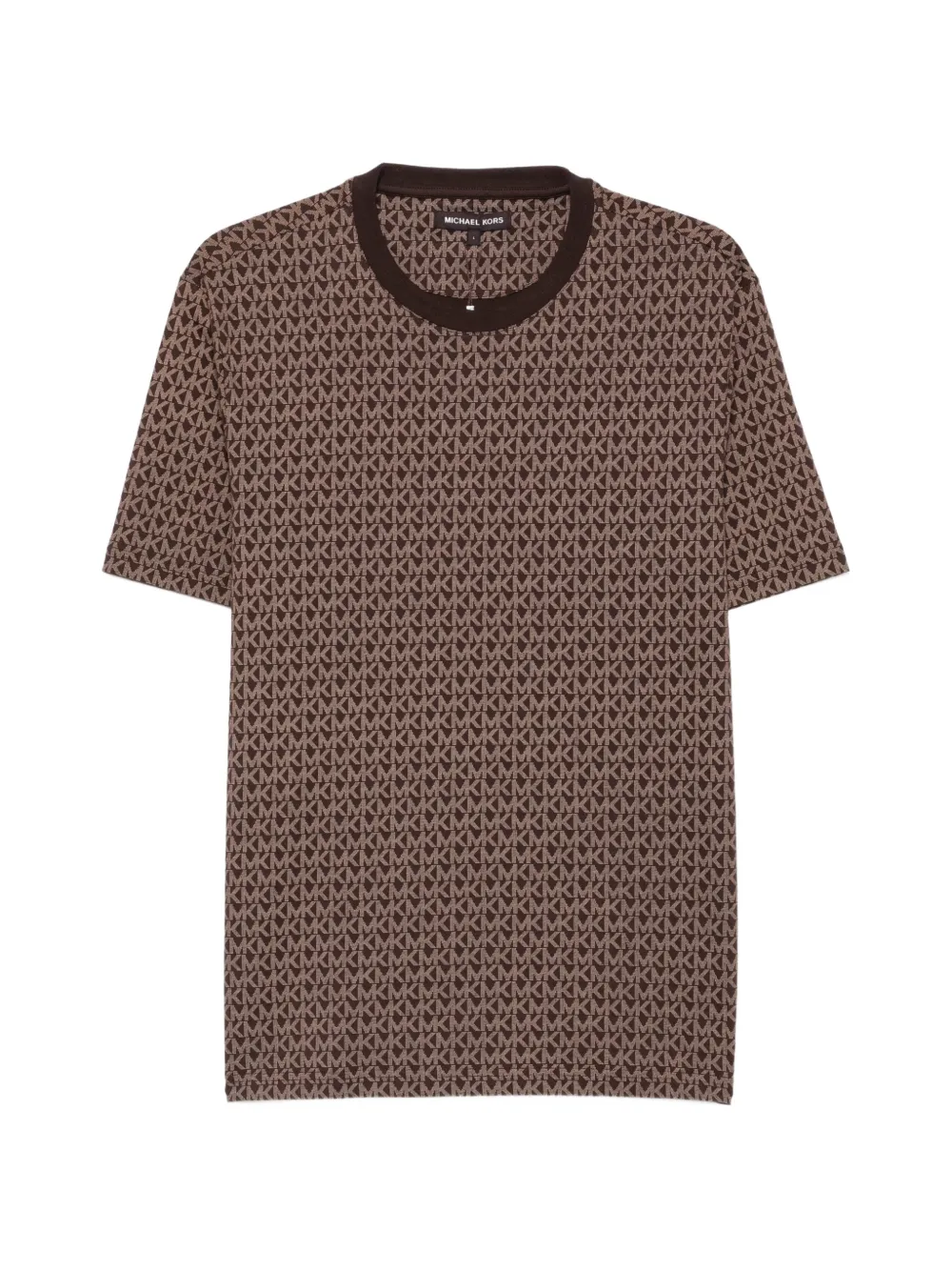 Michael Kors monogram-print cotton T-shirt - Marrone