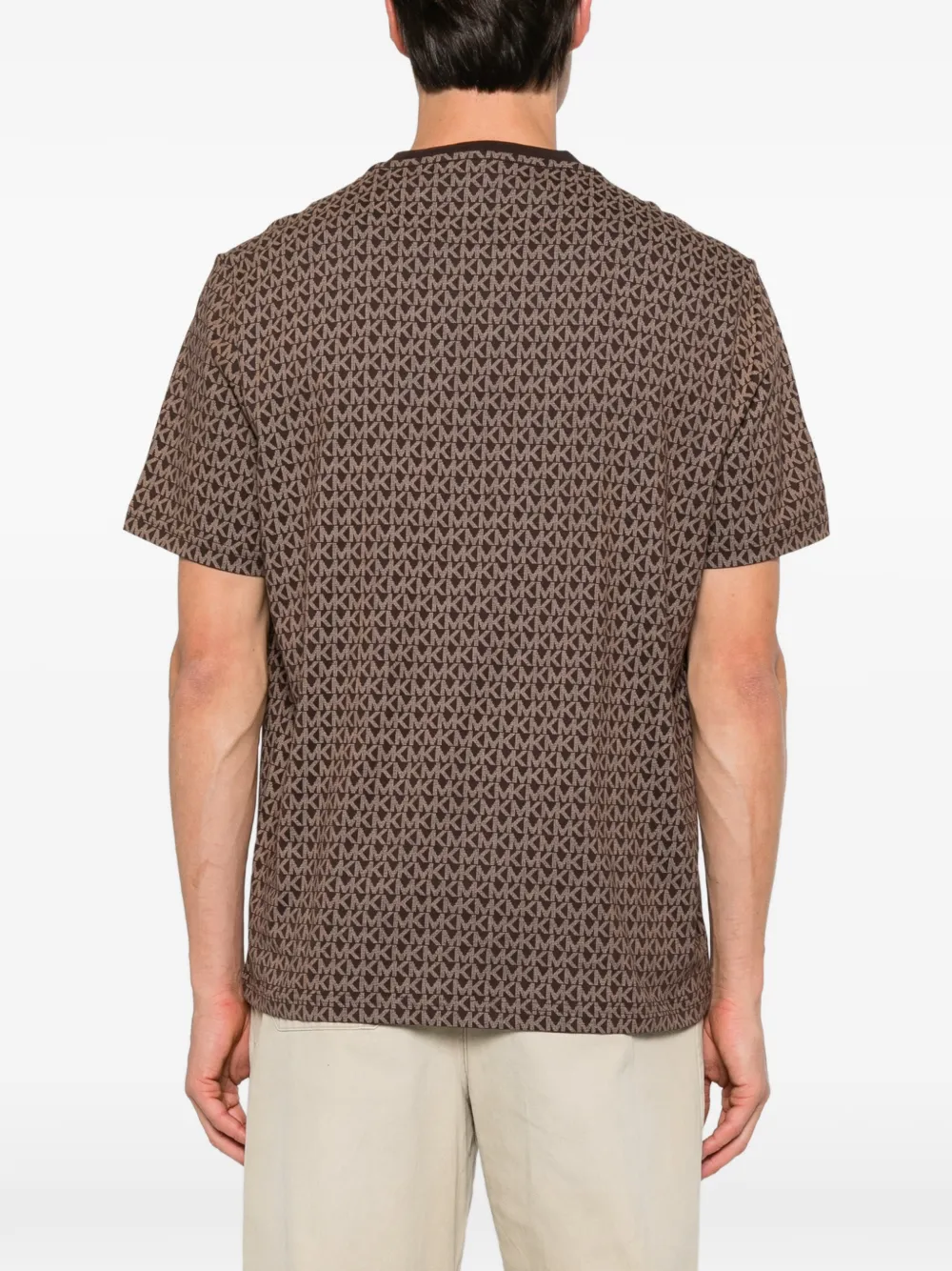 Michael Kors monogram-print cotton T-shirt Bruin