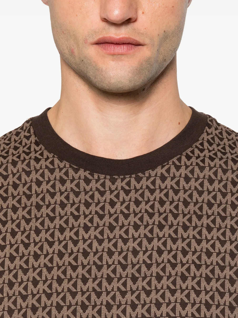 Michael Kors monogram-print cotton T-shirt Bruin