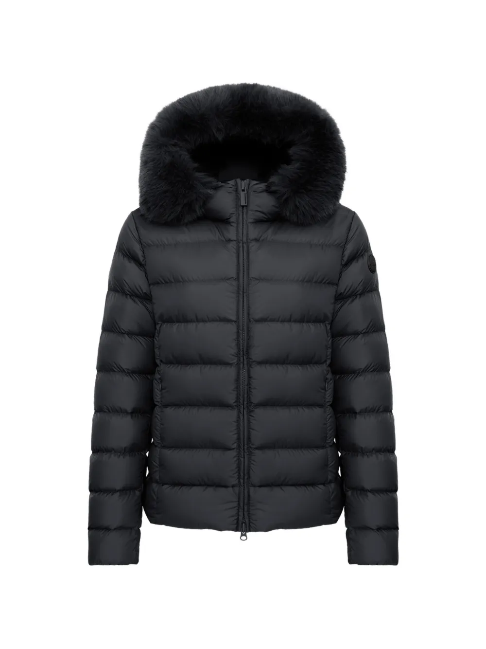 Colmar faux-fur trim hooded puffer jacket - Schwarz