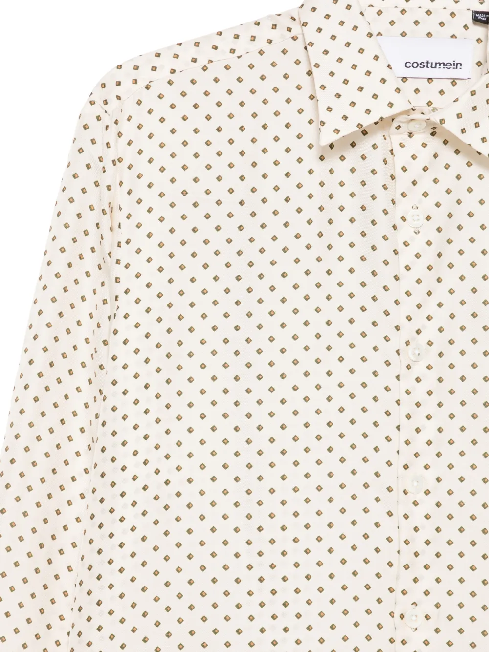 Costumein Jil+ geometric-print long-sleeve shirt Beige