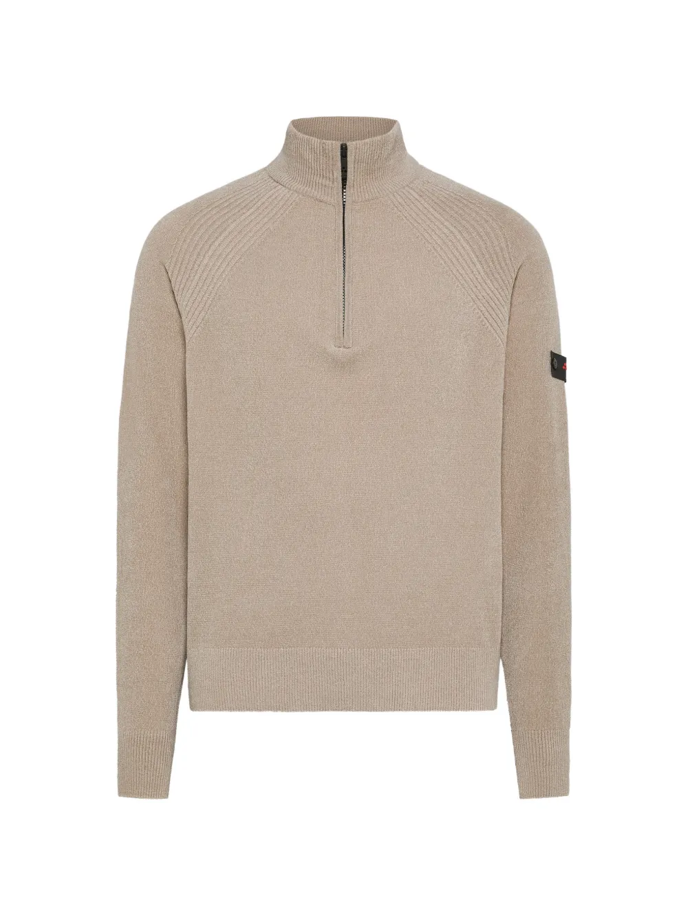 Peuterey Crivelli RIVELLI trui met logo-patch en kwartrits Beige