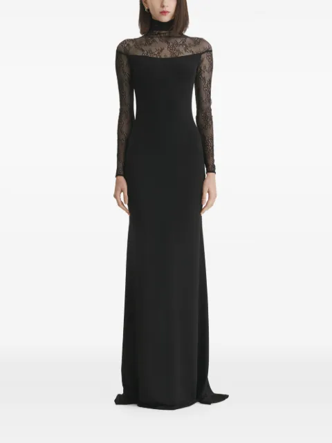2310 STUDIO lace-panelled floor-length dress