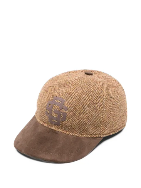 Gran Sasso herringbone-pattern logo-patch cap