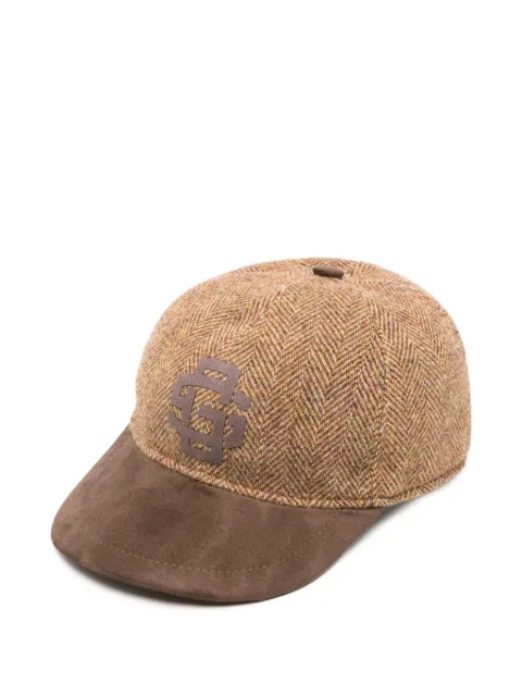 Gran Sasso Logo-Baseballkappe mit Fischgrätenmuster