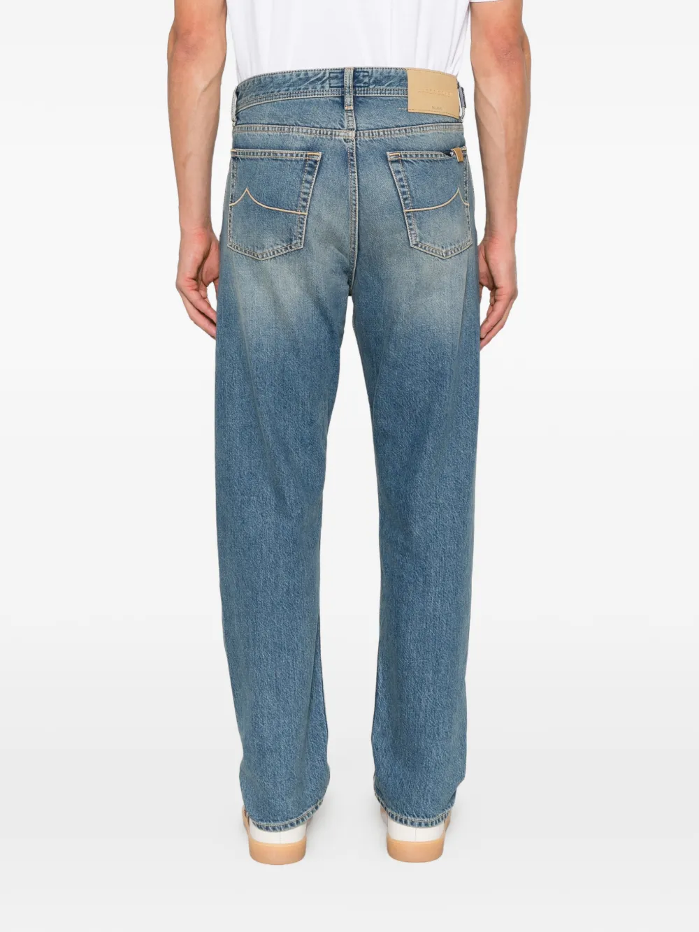 Jacob Cohën logo-patch straight-leg jeans Blauw
