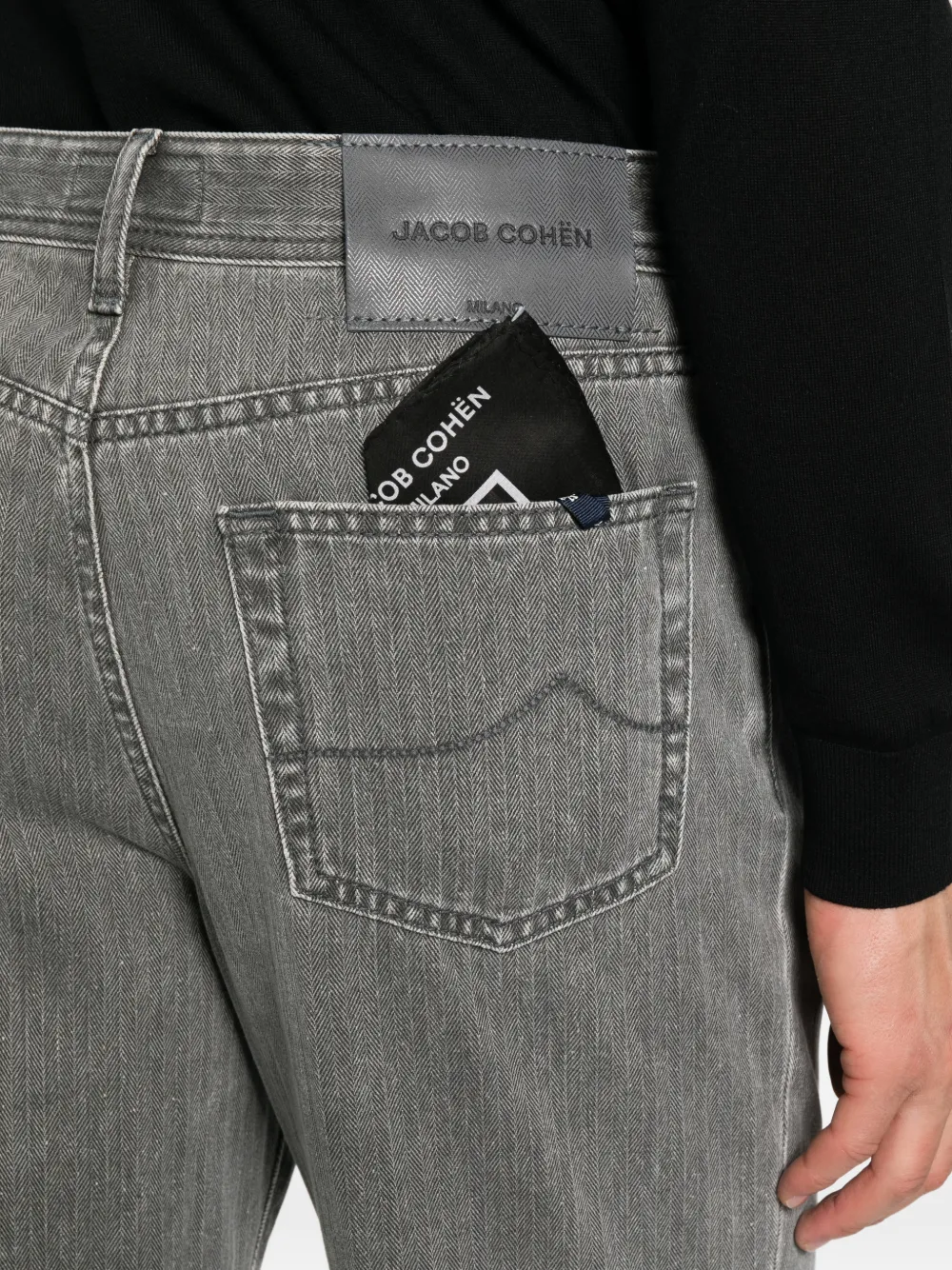 Jacob Cohën herringbone-pattern jeans Grijs