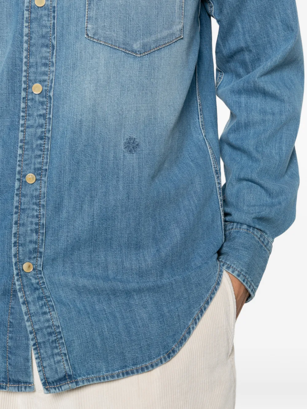 Jacob Cohën Denim overhemd met Western-yoke Blauw