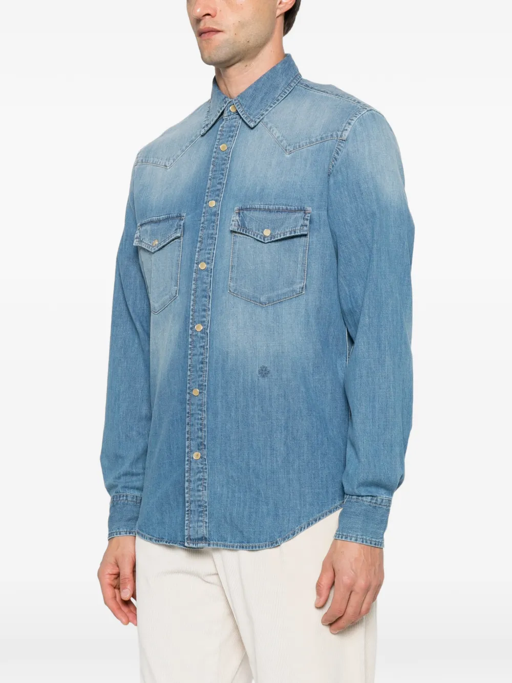 Jacob Cohën Denim overhemd met Western-yoke Blauw