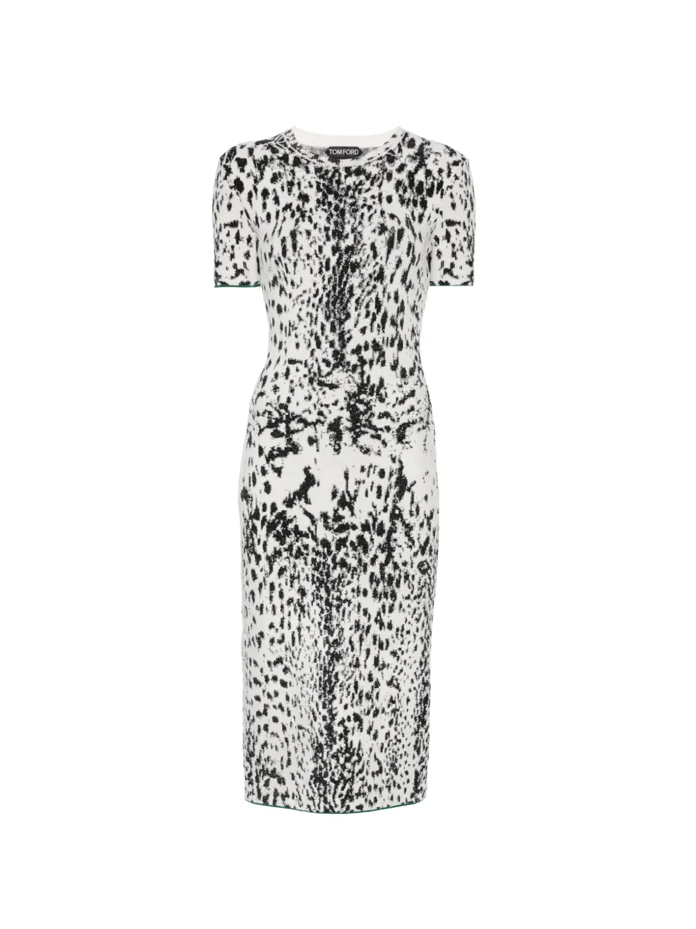 TOM FORD leopard-print short-sleeve dress - Weiß