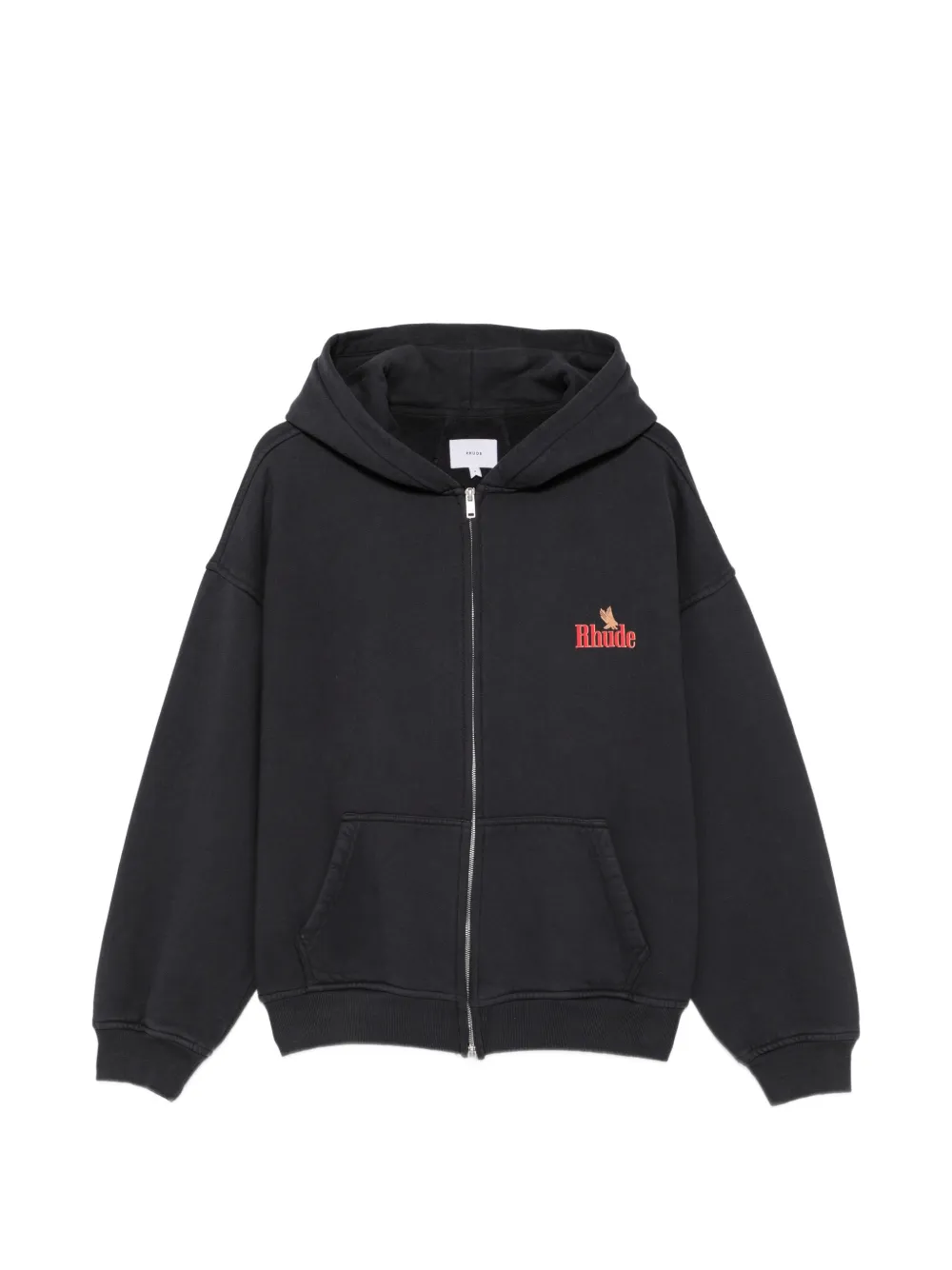 RHUDE graphic-print zip-up hoodie - Black