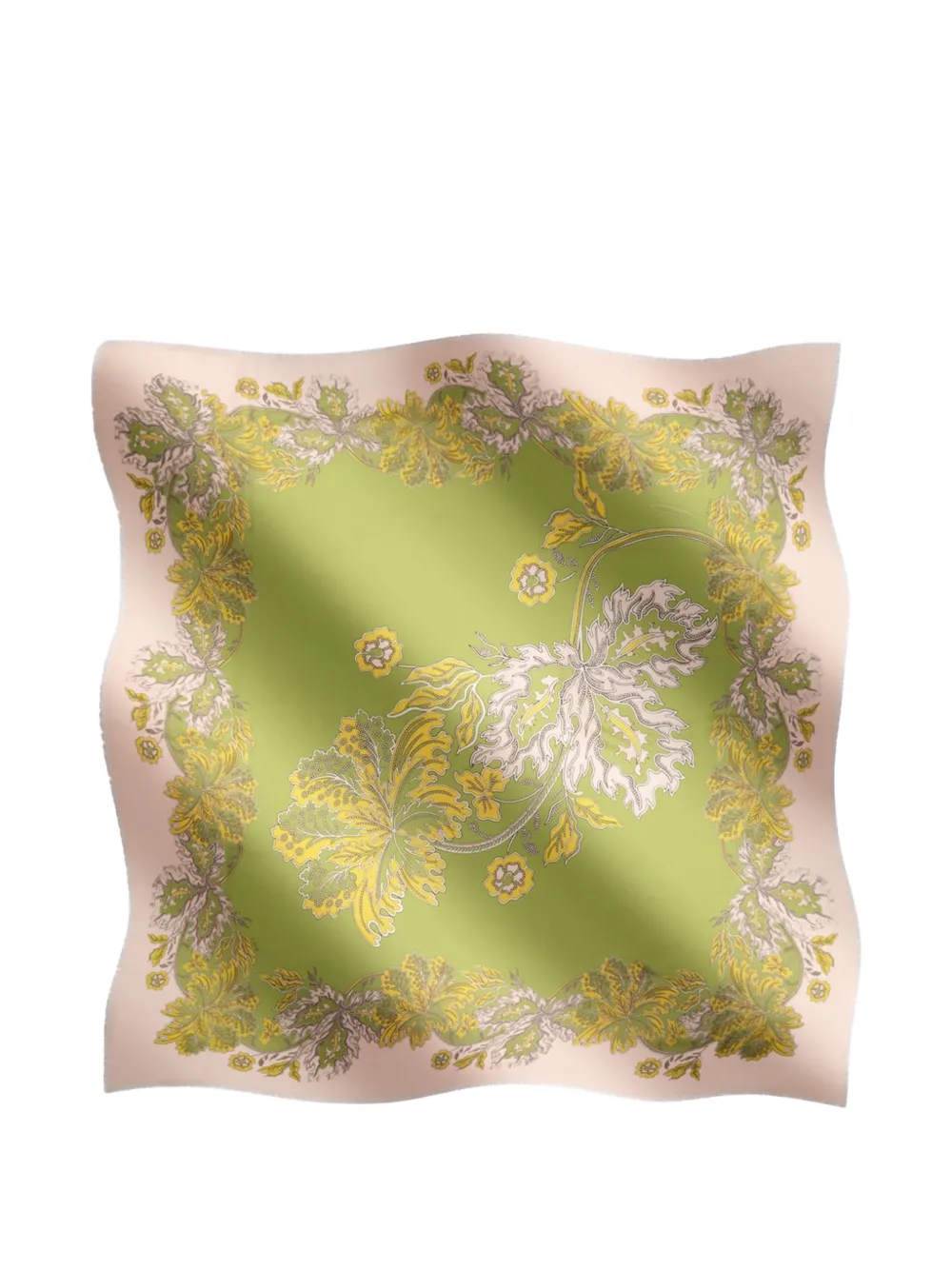 La DoubleJ floral-print fringed scarf Roze
