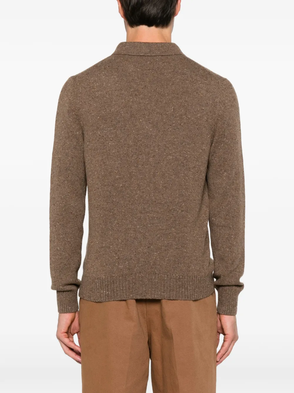 Gran Sasso button-fastening long-sleeve polo shirt Bruin