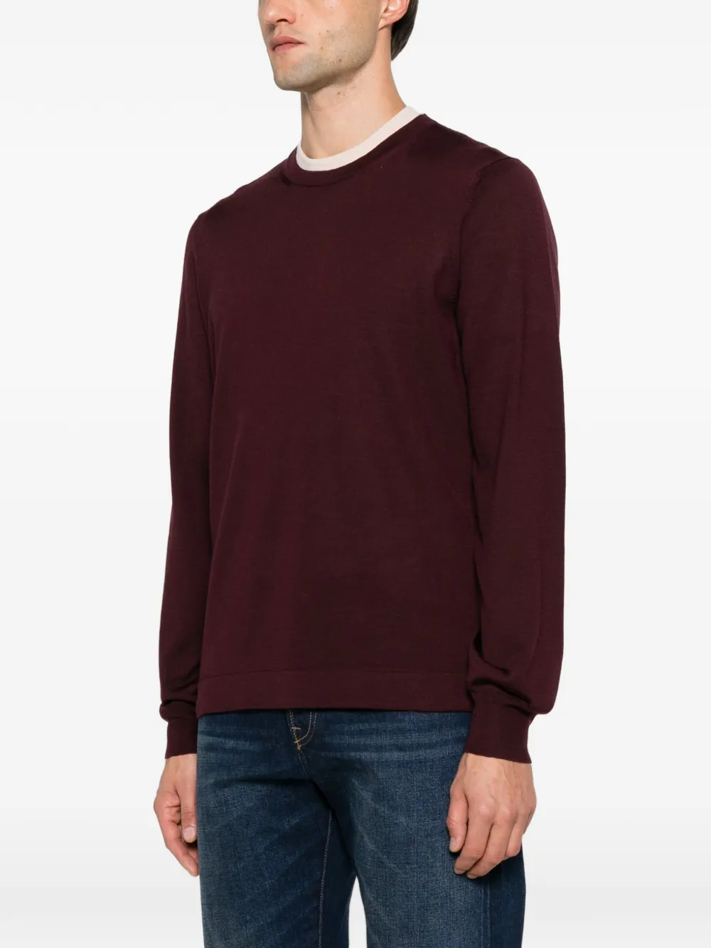 Gran Sasso crew-neck wool sweater Rood