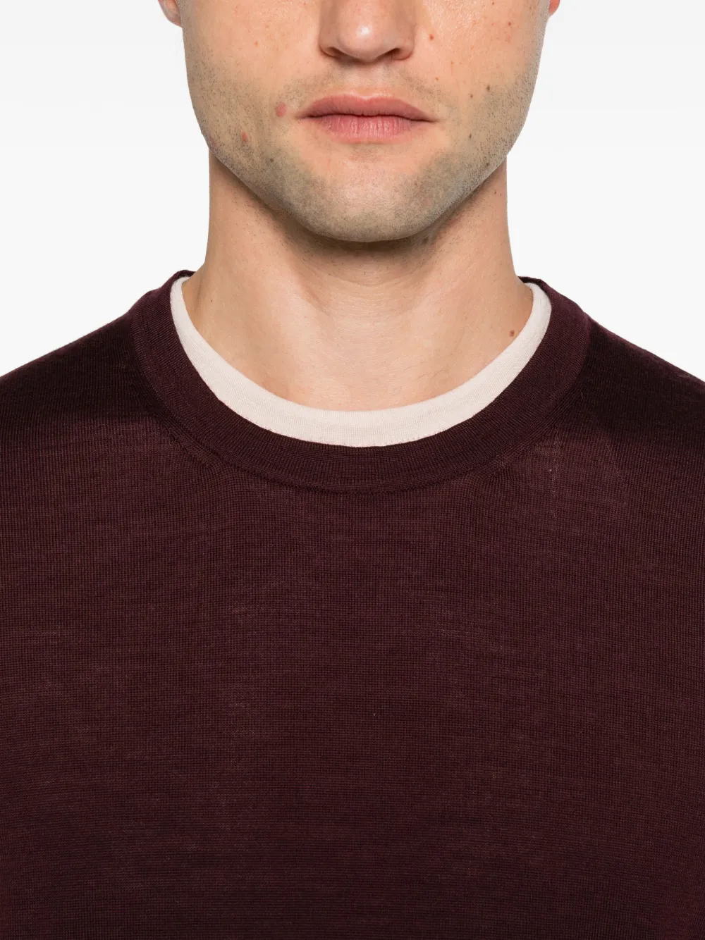 Gran Sasso crew-neck wool sweater Rood