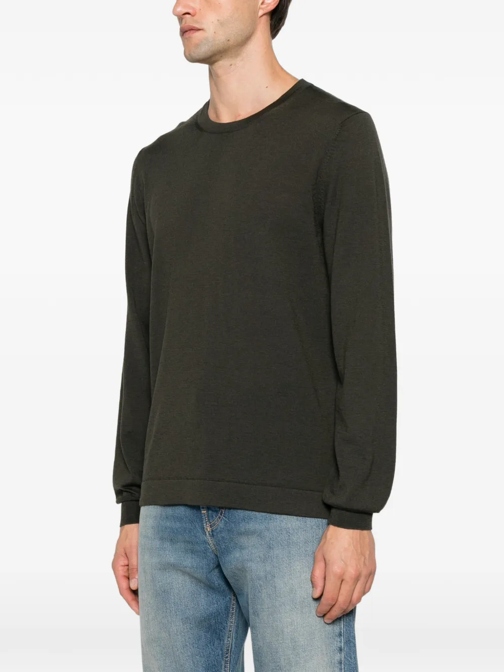 Gran Sasso crew-neck wool sweater Groen