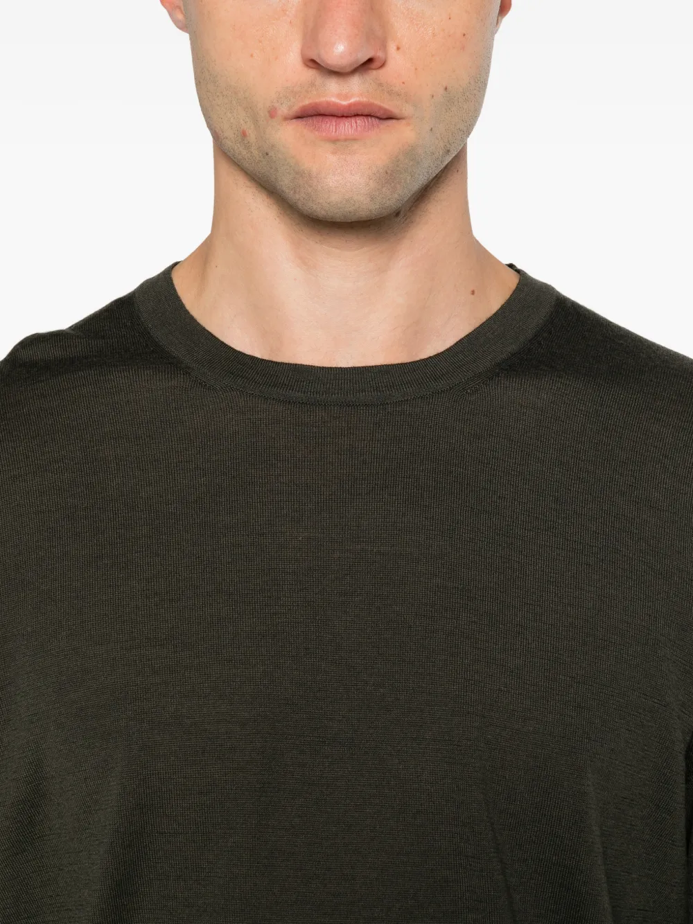 Gran Sasso crew-neck wool sweater Groen