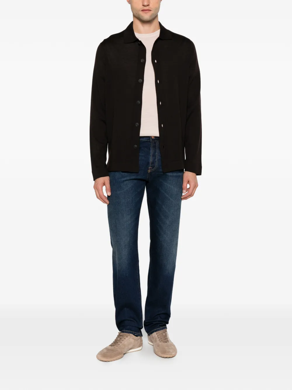 Gran Sasso button-up collared cardigan - Brown