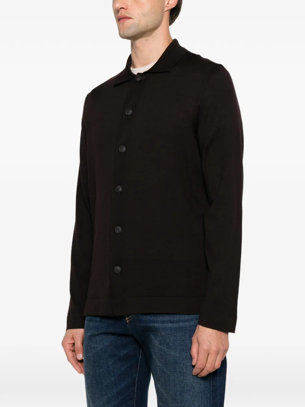 Gran Sasso Button-up vest met kraag Bruin