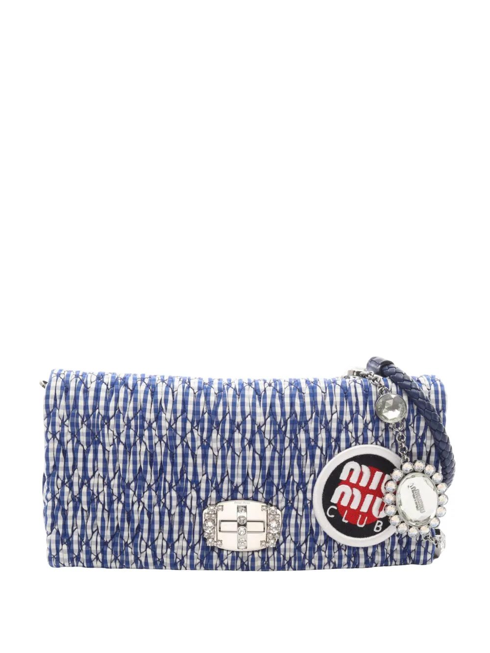 Miu Miu Pre-Owned 2010-2026 Matelasse Vichy Crystal Bag shoulder bag - Blue