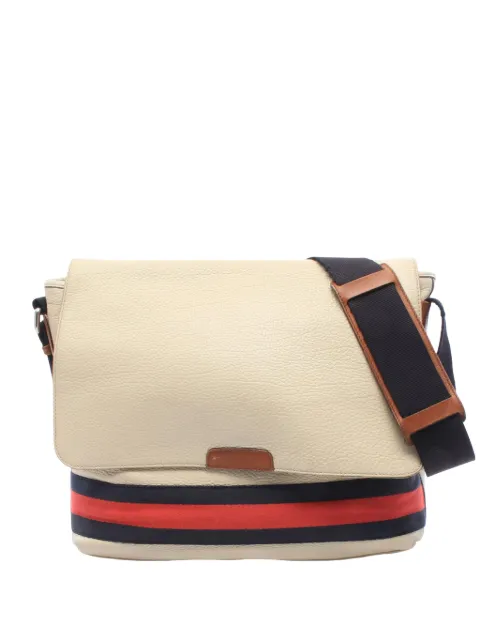 Gucci Pre-Owned 2000-2015 Leather Web Messenger Bag crossbody bag