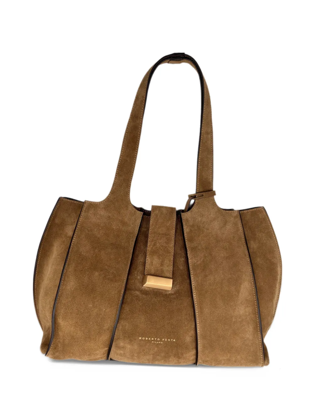 Roberto Festa Eloise panelled suede shoulder bag - Marrone