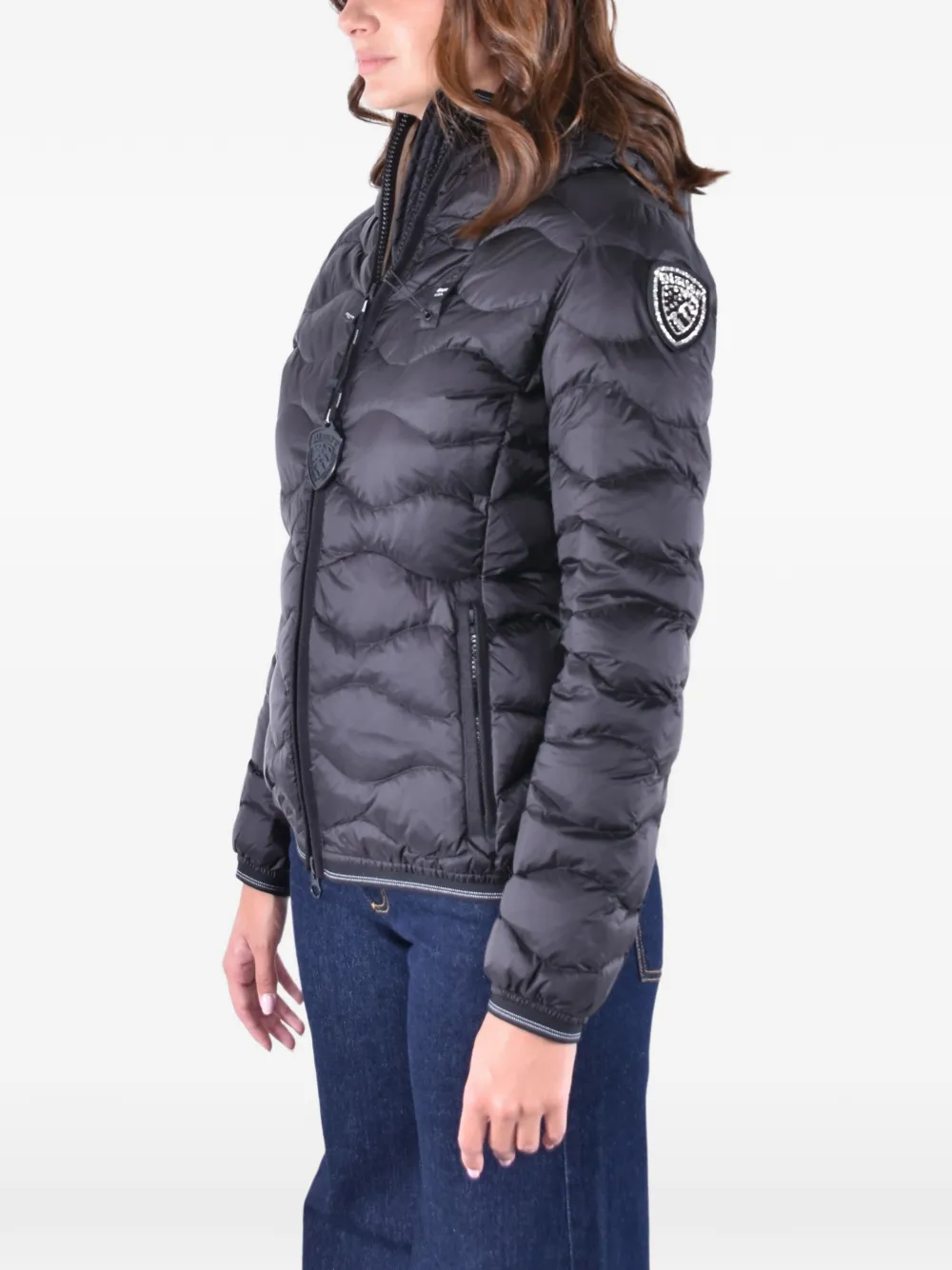 Blauer Camelia quilted hooded jacket Zwart