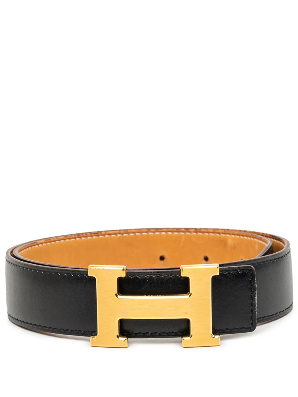 Hermès Pre-Owned 2003 Box Calf and Courchevel Constance H Reversible belt - Schwarz
