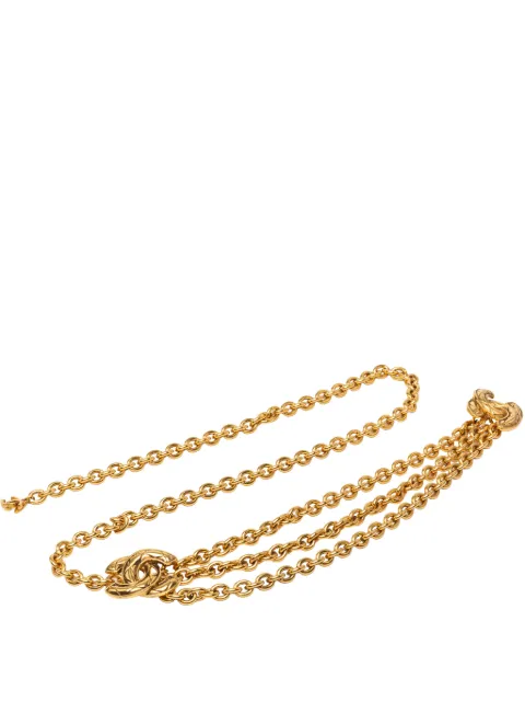 CHANEL Pre-Owned 1970-1980 CC Triple vergulde gewatteerde kettingriem
