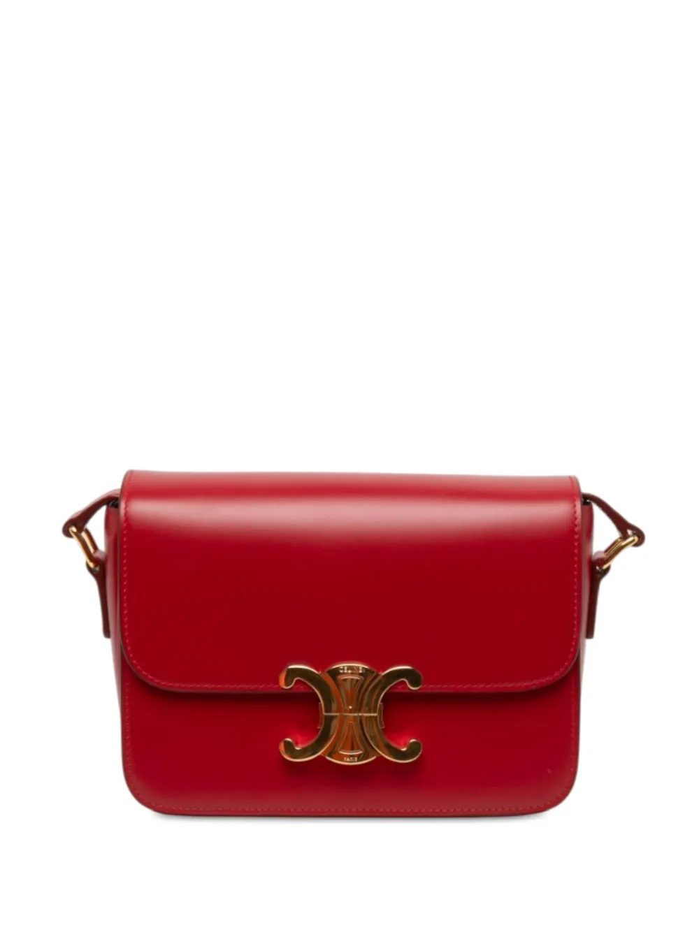 Celine Pre-Owned 2024 Teen Shiny Calfskin Triomphe crossbody bag - Rot