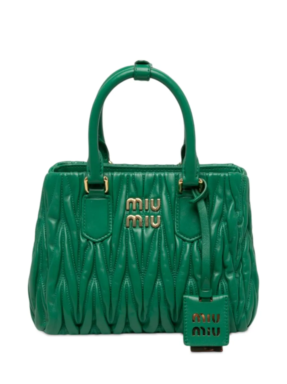 Miu Miu Pre-Owned 2010-2026 Mini Matelasse Nappa satchel - Green