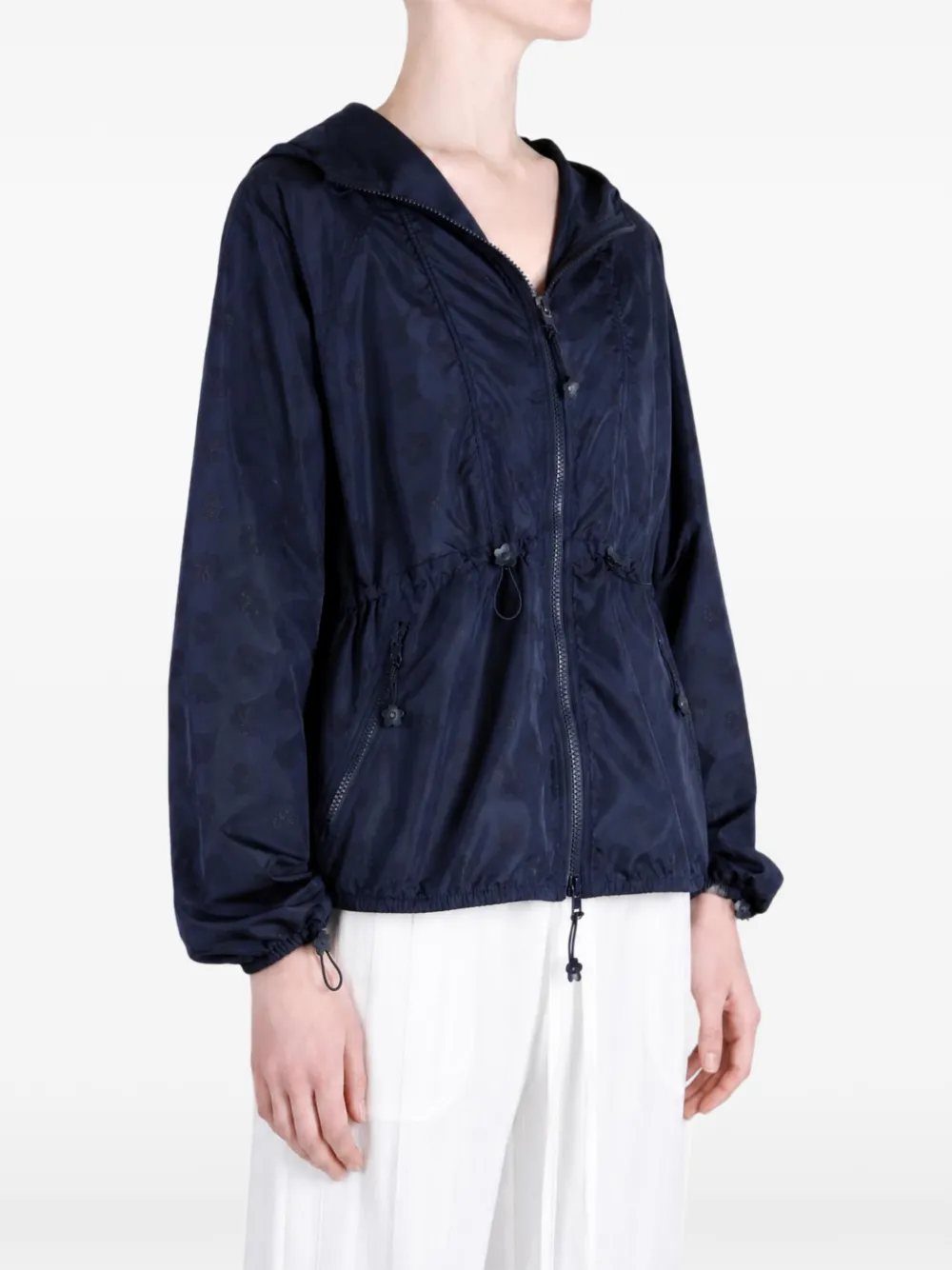 Cecilie Bahnsen Frejon floral-jacquard hooded jacket Blauw