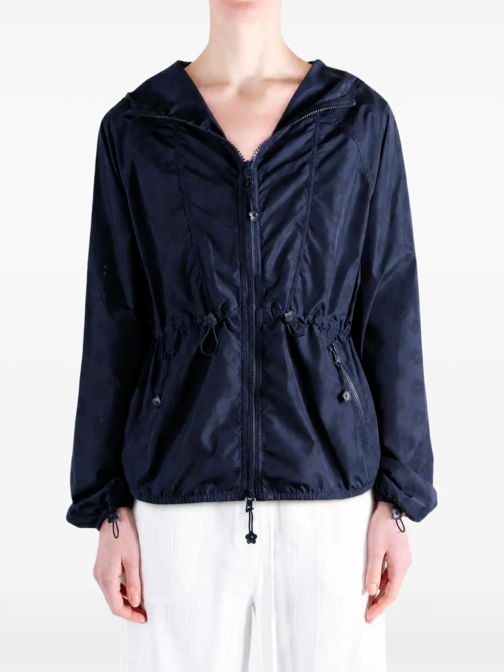 Cecilie Bahnsen Frejon floral-jacquard hooded jacket Blauw