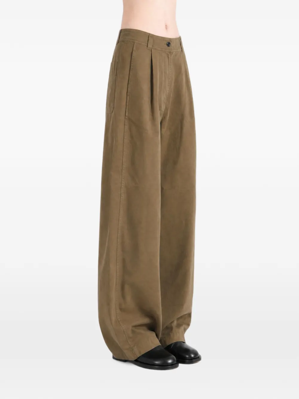 Mhl By Margaret Howell MHL pleated-waist cotton trousers Beige