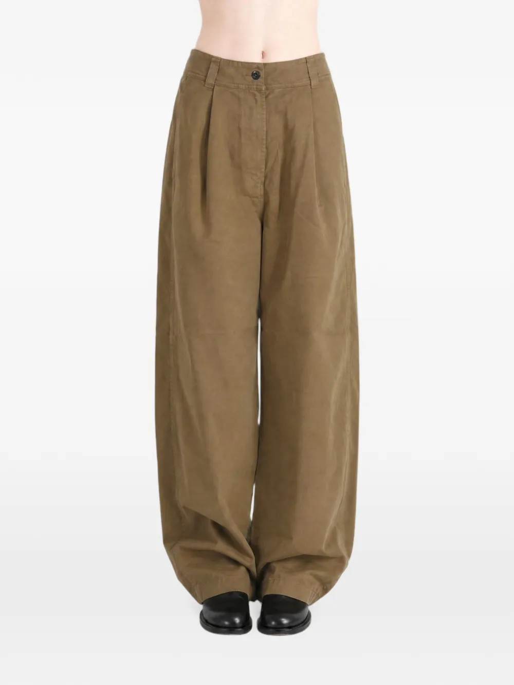 Mhl By Margaret Howell MHL pleated-waist cotton trousers Beige