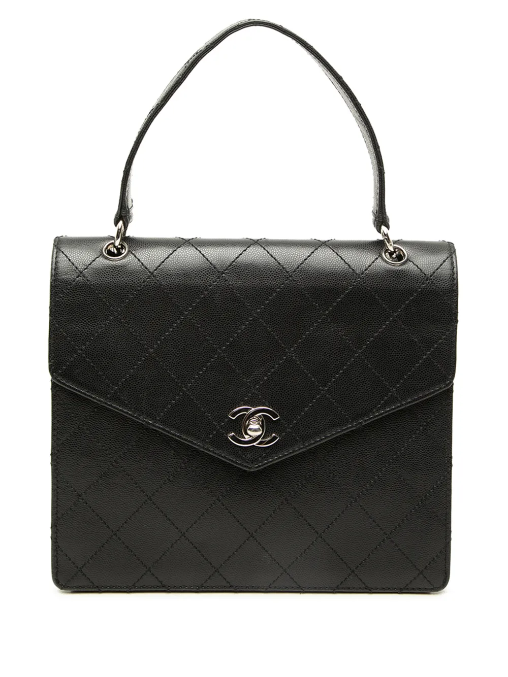 CHANEL Pre-Owned 1997-1999 CC Quilted Caviar Top Handle Flap handbag - Schwarz