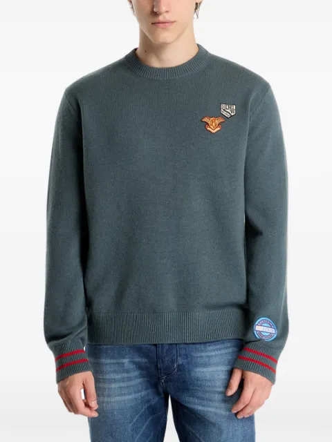 Diesel K-Patri patch-detail striped-cuff sweater