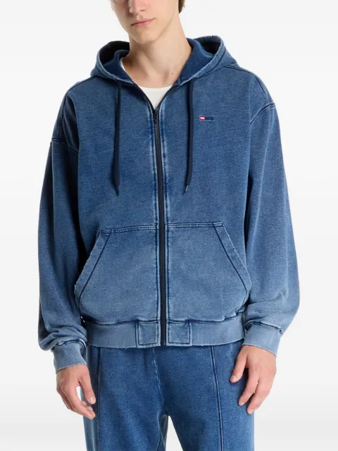 Diesel faded-effect zip-up hoodie