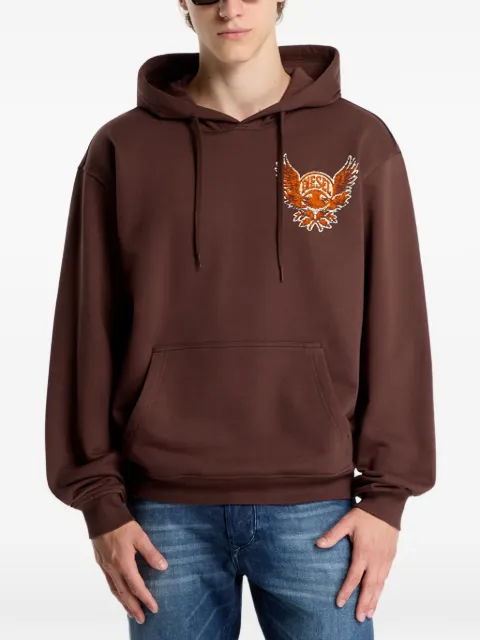 Diesel cotton hoodie with flock and crack print