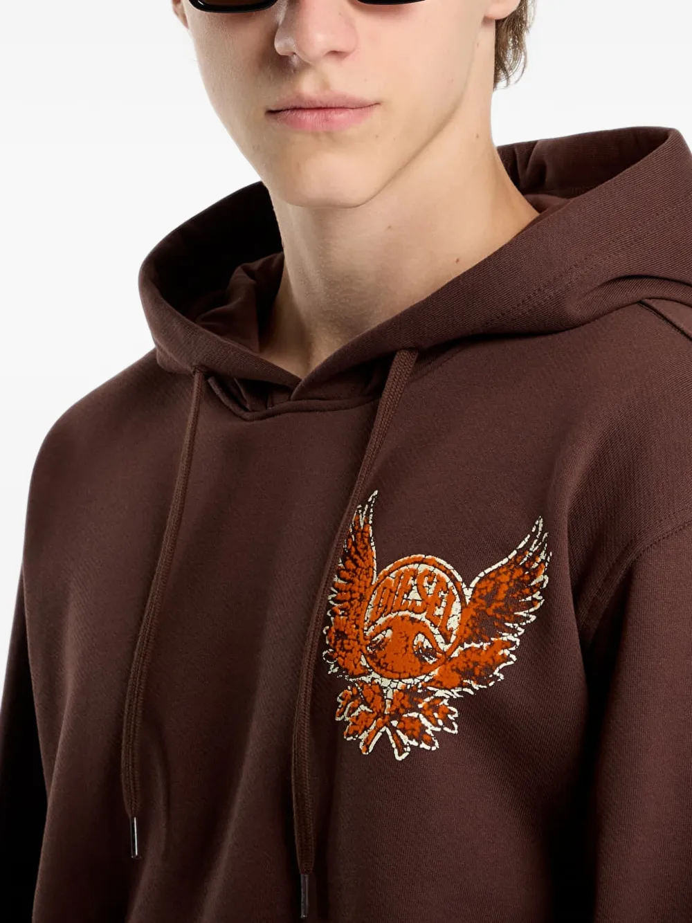 Diesel Hoodie met print Bruin