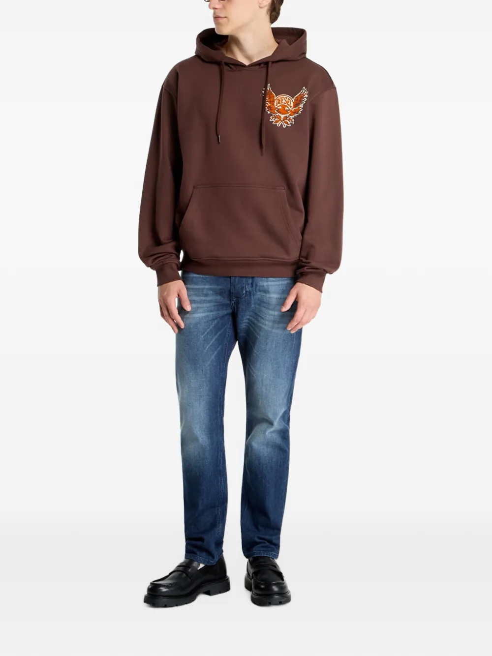 Diesel Hoodie met print Bruin