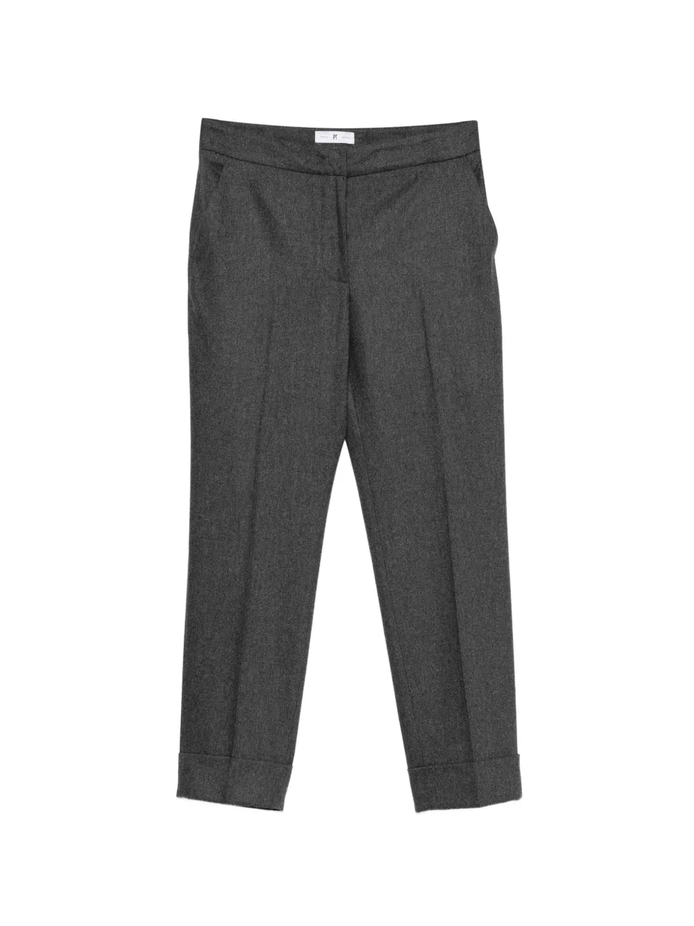 PT Torino pressed-crease turn-up trousers Grijs