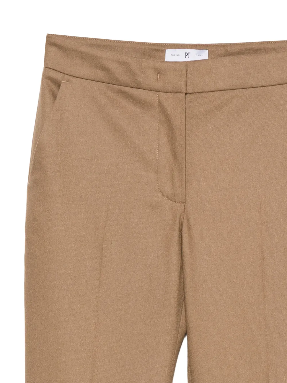 PT Torino pressed-crease turn-up trousers Beige