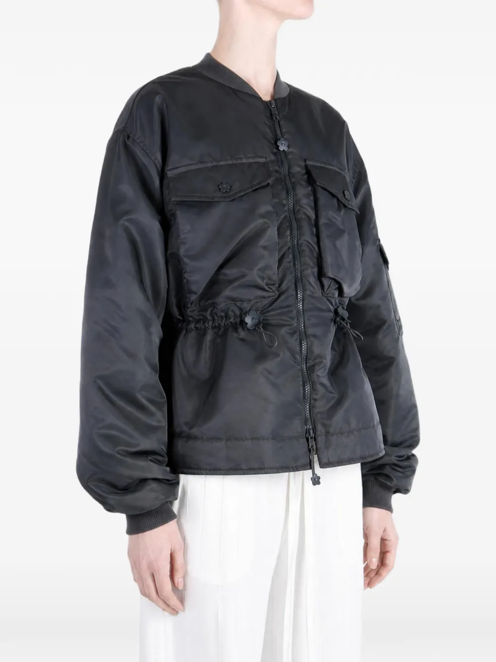 Cecilie Bahnsen Birdie drawstring-waist pocket-detail jacket Grijs